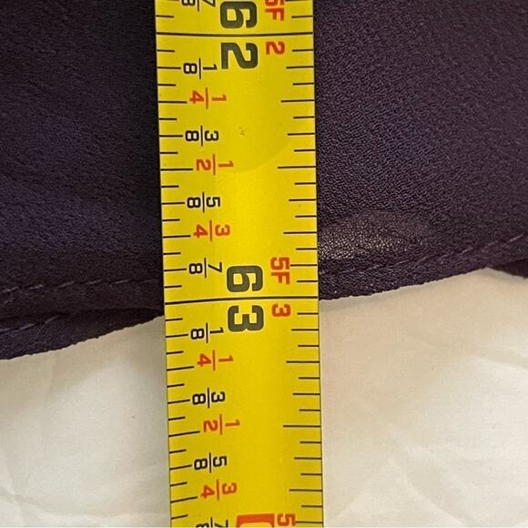 Hayley Paige Sheer Eggplant Purple Evening Party Dance Maxi Dress NWOT Size 12 - Picture 14 of 14